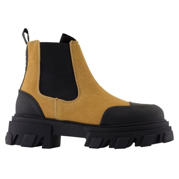 GANNI Shoes - Low Chelsea Ankle Boots - Ganni - Leather - Brown